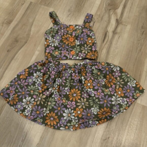 Kids Peanuts Floral 2 Piece Set Multicolor Size 3T - Picture 4 of 9